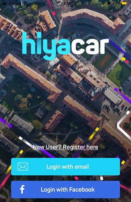 A screenshot of HiyaCar's mobile app. Photo: Michaela Kwoka-Coleman